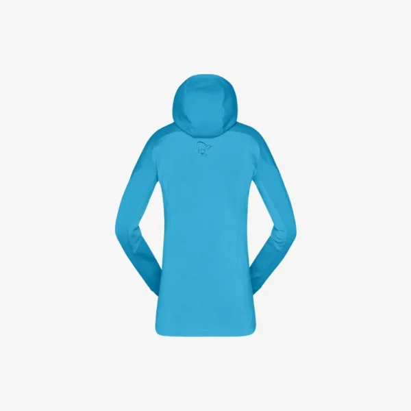 Norrøna Trollveggen powerstretch pro zip hood dame hawaiian surf blue1